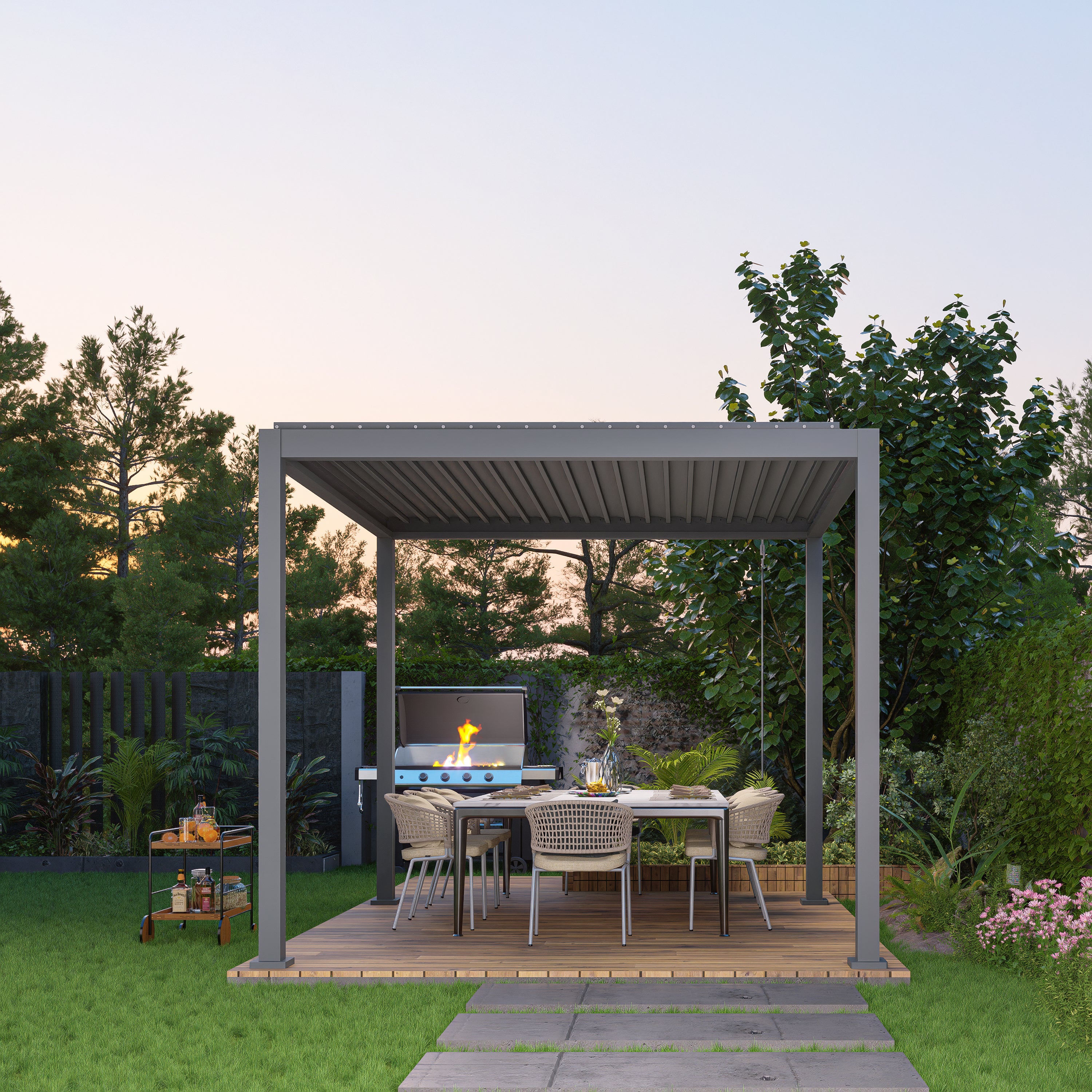 Series Aluminum Louvered Pergola Economical • Adjustable • Weatherproof